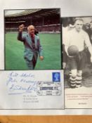 Bill Shankly signed 1972 Liverpool FC cover with photos to John Murray. Set on A4 descriptive page