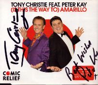 Peter Kay and Tony Christie, a dual signed cover (with CD, no case) of 'Is this the way to