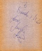 Sandie Shaw signed large album page. Dedicated. Good condition. All autographs are genuine hand