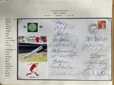 1995, 16 Liverpool football squad signed cover for the Celtic Match for New Stand Celebrations.