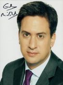 Ed Miliband signed 8x6inch colour. Good condition. All autographs are genuine hand signed and come