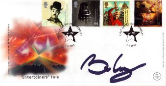 Brian May, lead guitarist of the rock band Queen. A signed 1999 Entertainers FDC, postmarked Wembley