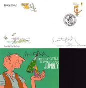 Quentin Blake, two original signed items: a 6x4 official Roald Dahl BFG unused postcard, with the