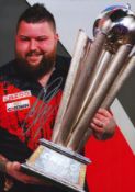 Darts Michael Smith signed 12x8 inch colour photo pictured celebrating with the World Championship