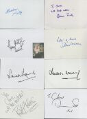 Entertainment collection of 20 signed white cards. Signatures such as Denis Tuohy, Barbara Kelly,