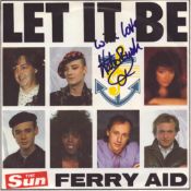 Kate Bush, a signed 7" 'Let It Be' Ferry Aid single in aid of the Zeebrugge Disaster. The ferry MS