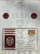 1974, 16 Heart of Midlothian football players signed Centenary cover. Includes Busby, Gallagher,