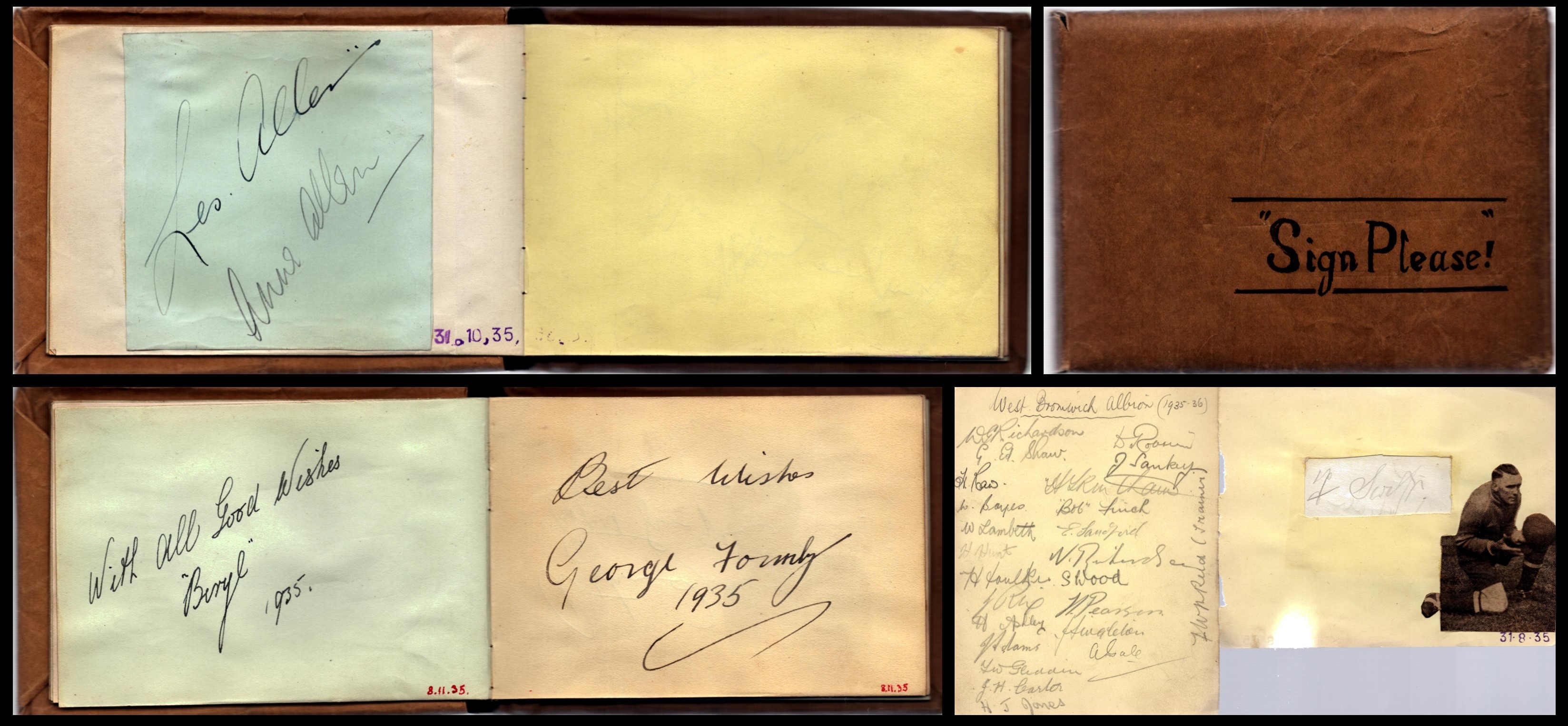 1930s vintage entertainment autograph book includes signatures of stars at the time such as George