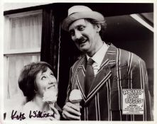 Holiday on the Buses, a 10x8 black and white film photo signed by Stephen Lewis as Inspector Cyril