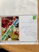 Celtic and Man Utd football legends Jimmy Johnstone and Pat Crerand signed 1993 football cover.