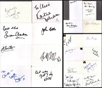 Entertainment collection of 20 signed white cards. Signatures such as Julie Etchingham, Robert