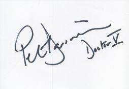 Peter Davison signed 6x4inch white card. Good condition. All autographs are genuine hand signed