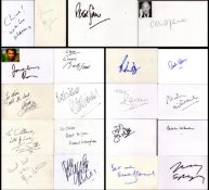 Entertainment collection of 20 signed white cards. Signatures such as Alastair Stewart, Jerry