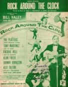 Bill Haley, American rock and roll musician. A signed music sheet for 'Rock Around the Clock'.