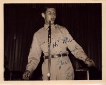 Eddie Fisher, a signed and dedicated 4x5 photo. An American singer and actor, he was one of the most