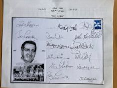 Celtic Lisbon Lions multiple signed 2007 40th ann cover. Lions Lennox, Chalmers, Wallace, McNeil,