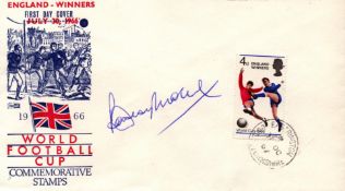 Bobby Moore, a signed World Cup Cover, stamped England - Winners. Footballer and iconic captain of