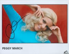 Peggy March signed 10x8inch colour photo. Good condition. All autographs are genuine hand signed and