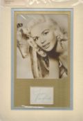 Jayne Mansfield (1933 1967) Actress Signed Album Page With 12x17 Mounted Photo Display. Good