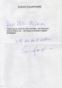 Susan Hampshire TLS. Good condition. All autographs are genuine hand signed and come with a