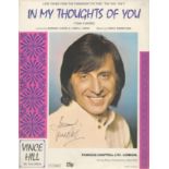 VINCE HILL English Pop Music Singer signed vintage 'My Thoughts of You' Sheet Music. Good condition.