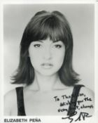 Elizabeth Pena signed 10x8inch black and white photo. Dedicated. Good condition. All autographs