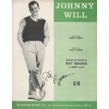 PAT BOONE American Singer signed vintage 'Johnny Will' Sheet Music. Good condition. All autographs