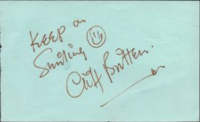 Cliff Britten signed album page. Good condition. All autographs are genuine hand signed and come