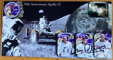 Space Astronaut Gene Cernan signed 30th ann Apollo 17 cover, 11th Moonwalker/ Eugene Andrew