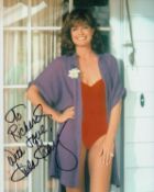 Linda Gray signed 10x8inch colour photo. Dedicated. Good condition. All autographs are genuine