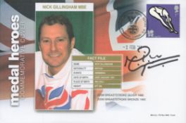 Nick Gillingham signed Medal Heroes FDC. Good condition. All autographs are genuine hand signed