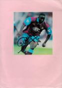 Dwight Yorke 12x8 signature piece. Good condition. All autographs are genuine hand signed and come