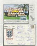 Football England 1984 Team which played against Scotland signed cover. Autographs of Shilton,