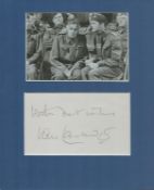 Ian Lavender signature piece mounted below black and white Dads Army photo. Approx overall size