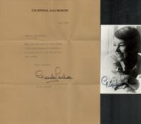 Glenda Jackson TLS dated April 1977 with signed 6x3inch black and white photo. Good condition. All