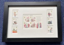 Roald Dahl's BFG framed 13x9 stamp display includes 10 stamps. Good condition. All autographs are
