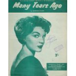 CONNIE FRANCIS American Pop Singer signed vintage 'Many Tears Ago' Sheet Music. Good condition.