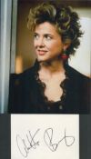 Annette Benning signed white card and 10x8 inch colour photo. Good condition. All autographs are