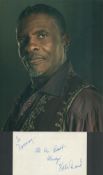 Keith David signed white card dedicated and 10x8 inch colour photo. Good condition. All autographs