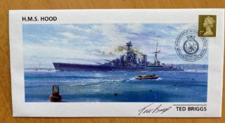 WW2 HMS Hood survivor Ted Briggs signed 2003. 85th Ann cover. He was one of only 3 survivors of