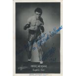Boxing Pierre Montane signed 6x4 inch vintage promo photo dated 1948. Good condition. All autographs
