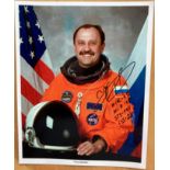 Yuri Usachev Cosmonaut Space Shuttle Astronaut signed 10 x 8 colour NASA litho photo. MIR15, 21,