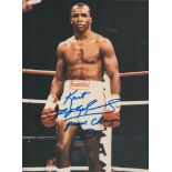 Boxing Sugar Ray Leonard signed 7x5 inch colour photo. Good condition. All autographs are genuine