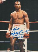 Boxing Sugar Ray Leonard signed 7x5 inch colour photo. Good condition. All autographs are genuine