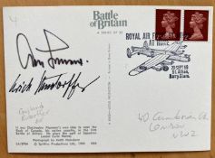 WW2 Luftwaffe ace Gen Adolf Galland KC and Erich Rudorffer KC signed to back of Battle of Britain