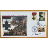 Victoria Cross winners Eric Wilson VC and Johnson Beharry VC signed Internet stamps 150th Ann VC