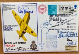 WW2 Luftwaffe ace Gen Adolf Galland KC and US Ace Richard Bertelson signed 1971 Gloster Whittle