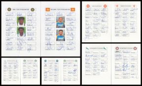 Cricket Collection 13, multi signed International and English County A4 team sheets 2002 season