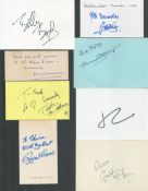 TV/Film and Music collection 8 assorted signed white cards and album pages includes Kevin
