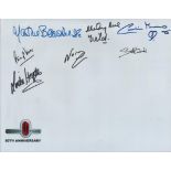 Hammer Films 14x11 inch multi signed presentation includes 7 fantastic signatures includes Martine